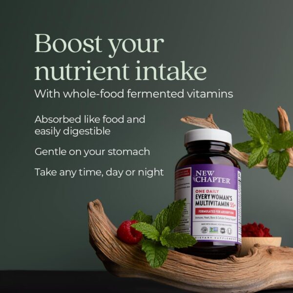New Chapter Women's Multivitamin 50 Plus for Cellular Energy, Heart & Immune Support with 20+ Nutrients + Astaxanthin - Every Woman's One Daily 55+, Gentle on The Stomach, 72 Count - Image 5