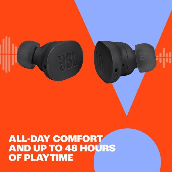 JBL Tune Buds - True wireless Noise Cancelling earbuds, JBL Pure Bass Sound, Bluetooth 5.3, 4-Mic technology for Crisp, Clear Calls, Up to 48 hours of battery life, Water and dust resistant (Black) - Image 7