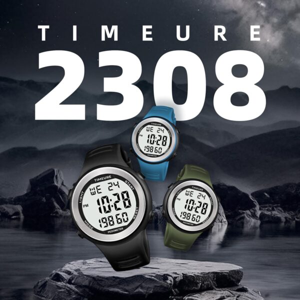 Mens Pedometer Watch for Walking Step Counter Watch No Charging, No App Connection, with EL Backlight. Simple, Practical Choice for Mobile-Free Fitness Enthusiasts TIMEURE-2308 - Image 8