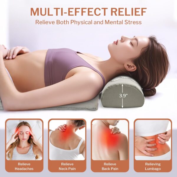 HOMLYNS Heated Acupressure Mats - 3 Heat Levels with 2 Hours Auto Off, Heating Acupuncture Mat Full Body Massage for Pain Relief Pad in Grey - Image 6