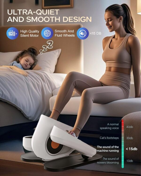 Under Desk Elliptical Machine, Electric Ellipse Leg Exerciser While Sitting for Seniors Adults, Leg Ercise Pro, Leg Exerciser While Sitting, Home Use Seated Ellipse Leg Exerciser - Image 5