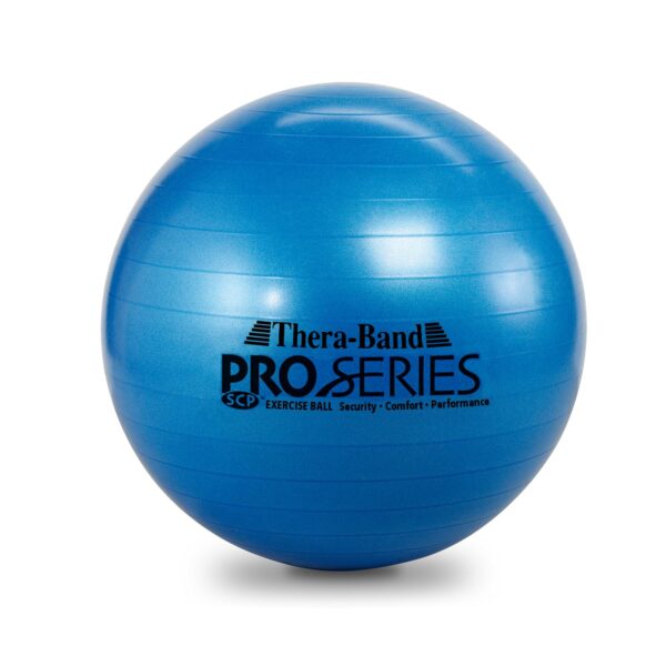 THERABAND Exercise Ball, Professional Series Stability Ball with 75 cm Diameter for Athletes 6'2" to 6'8" Tall, Slow Deflate Fitness Ball for Improved Posture, Balance, Yoga, Pilates, Core, Blue - Image 2