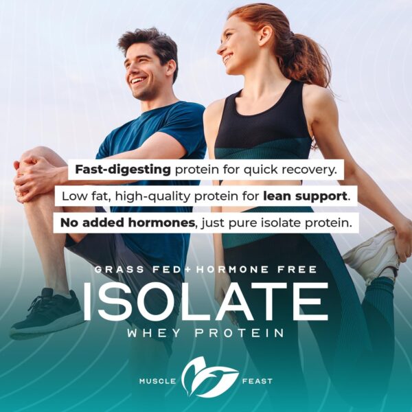 Muscle Feast Grass-Fed Whey Protein Isolate, All Natural Hormone Free Pasture Raised, Unflavored, 5lb - Image 9