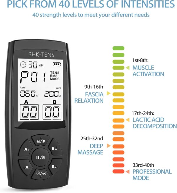 TENS Unit Muscle Stimulator for Pain Relief Therapy, 22 Modes EMS TENS Machine, Electronic Muscle Relaxer for Shoulder Pain Relief, Back Pain, Shoulder Neck Pain Relief - Image 5