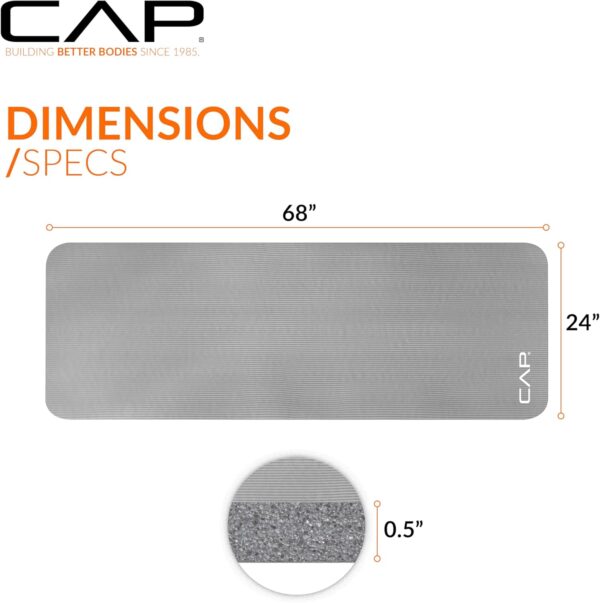CAP Barbell 1/2-Inch High Density Exercise Yoga Mat with Strap | Multiple Options - Image 5