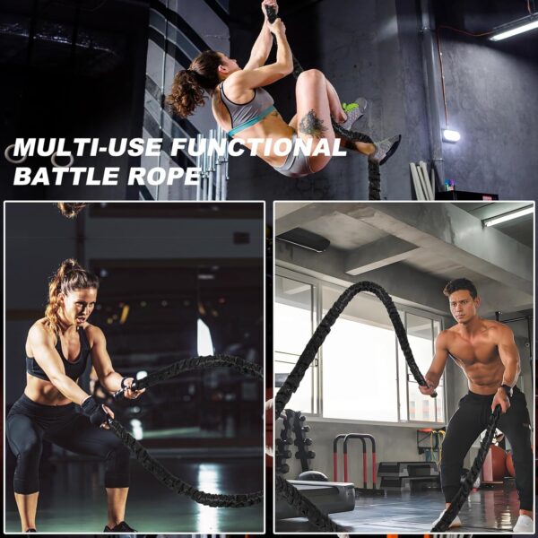 Battle Rope Battle Ropes for Exercise Workout Rope Exercise Rope Battle Ropes for Home Gym Heavy Ropes for Exercise Training Ropes for Working Out Weighted Workout Rope Exercise Workout Equipment - Image 6