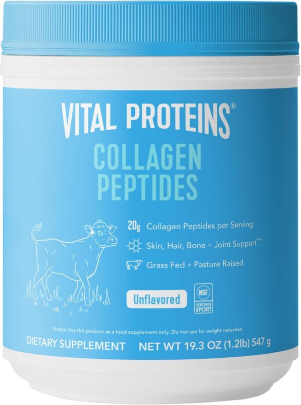 Vital Proteins Collagen Peptides Powder - Grass Fed Collagen Peptides for Hair, Nail, Skin, Bone & Joint Health, Unflavored, 27 Servings - Image 2