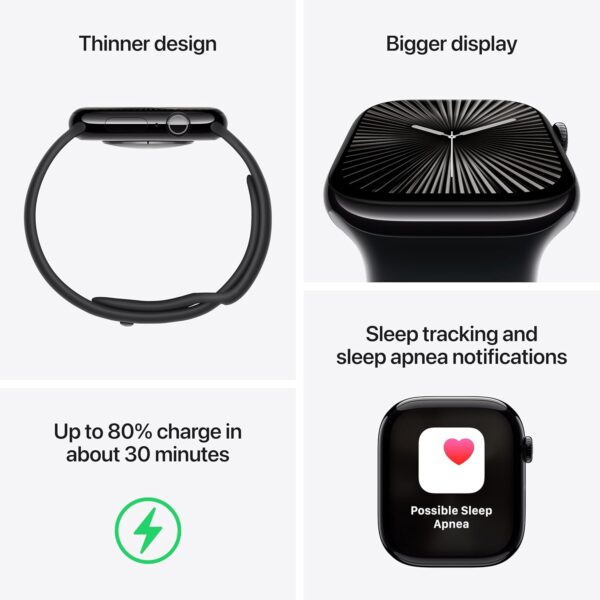 Apple Watch Series 10 [GPS + Cellular 42mm case] Smartwatch with Gold Titanium Case with Starlight Sport Band - S/M. Fitness Tracker, ECG App, Always-On Retina Display, Water Resistant - Image 5
