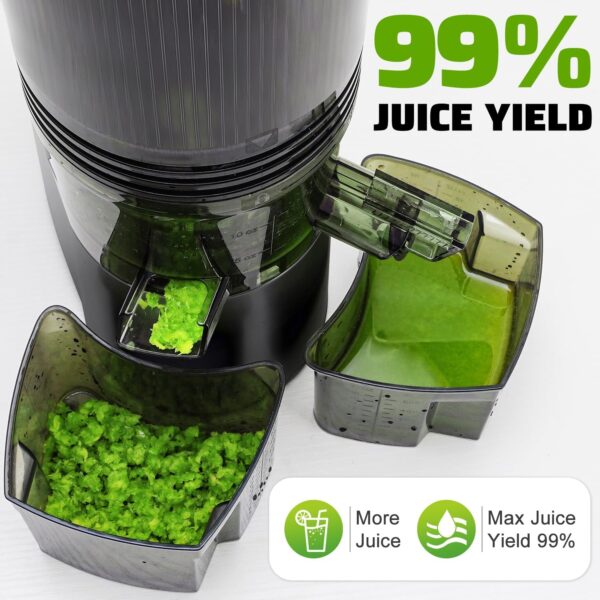 Cold Press Juicer, 5.8" Wide Feed Chute Juice Extractor Machine with 400W, High Juice Yield, Slow Masticating Juicer for Whole Vegetables & Fruits - Image 8