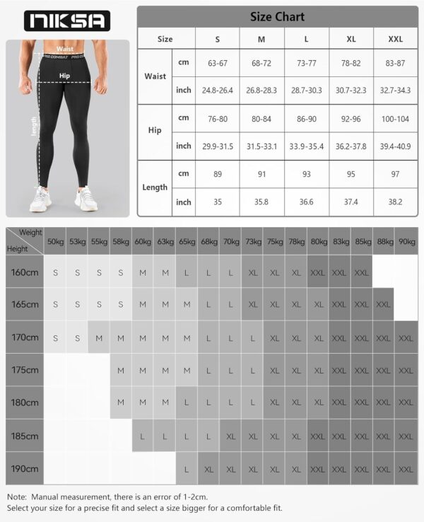 Niksa 1/3 Pack Men's Compression Pants, Performance Athletic Sports Leggings Gym Tights for Running Yoga Workout Sports - Image 8
