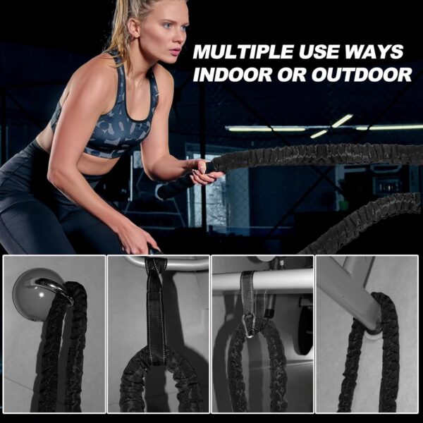 Battle Rope Battle Ropes for Exercise Workout Rope Exercise Rope Battle Ropes for Home Gym Heavy Ropes for Exercise Training Ropes for Working Out Weighted Workout Rope Exercise Workout Equipment - Image 8