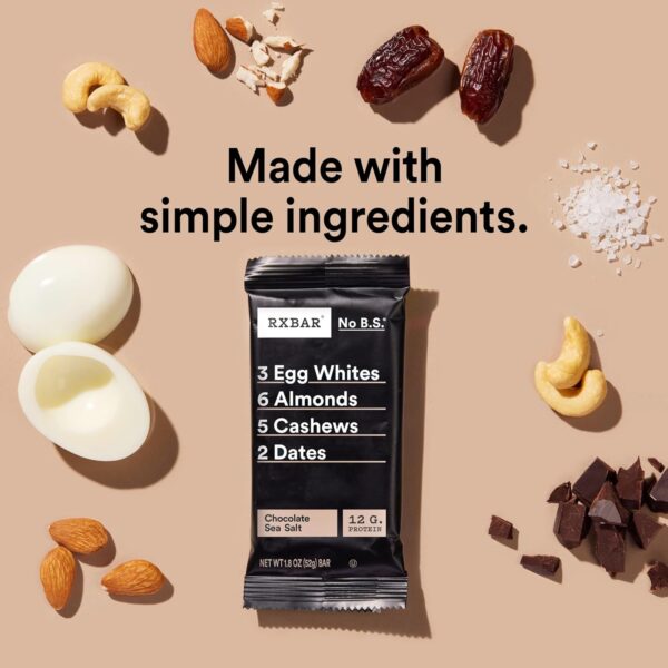 RXBAR Protein Bars, Protein Snack, Snack Bars, Chocolate Sea Salt, 22oz Box (12 Bars) - Image 5