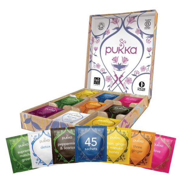 Pukka Herbal Tea Sampler, Organic Tea, Eco-friendly, Self Care Gift Box, 45 Tea Bags, 9 Flavors - Image 2