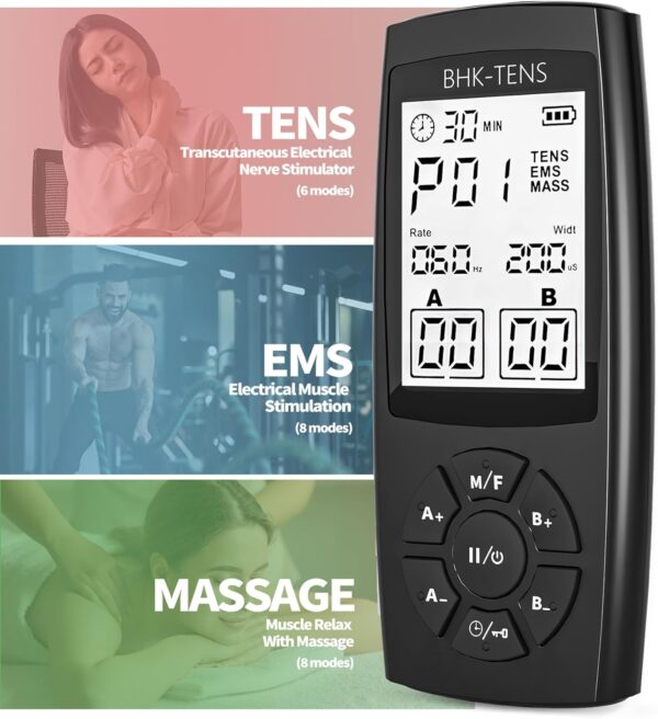 TENS Unit Muscle Stimulator for Pain Relief Therapy, 22 Modes EMS TENS Machine, Electronic Muscle Relaxer for Shoulder Pain Relief, Back Pain, Shoulder Neck Pain Relief - Image 4