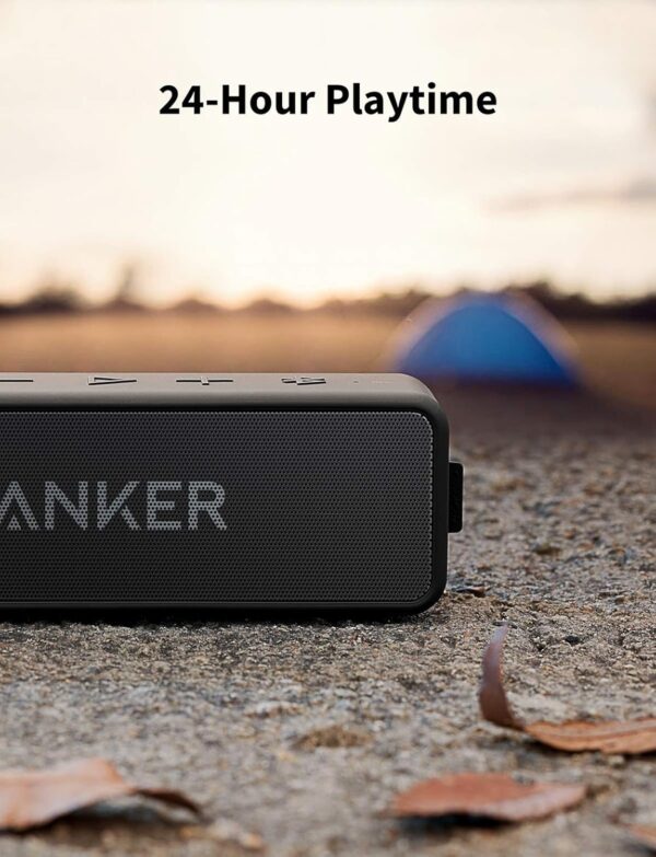 Anker Soundcore 2 Portable Bluetooth Speaker with Stereo Sound, Bluetooth 5, Bassup, IPX7 Waterproof, 24-Hour Playtime, Wireless Stereo Pairing, Speaker for Home, Outdoors, Travel - Image 4