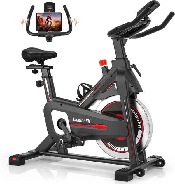 Exercise Bike, Stationary Bikes for Home with 330lbs Weight Capacity, Indoor Cycling Bike with Silent Belt Drive System, Tablet Holder, LCD Monitor for Home Bicycle Workout1 - Image 2