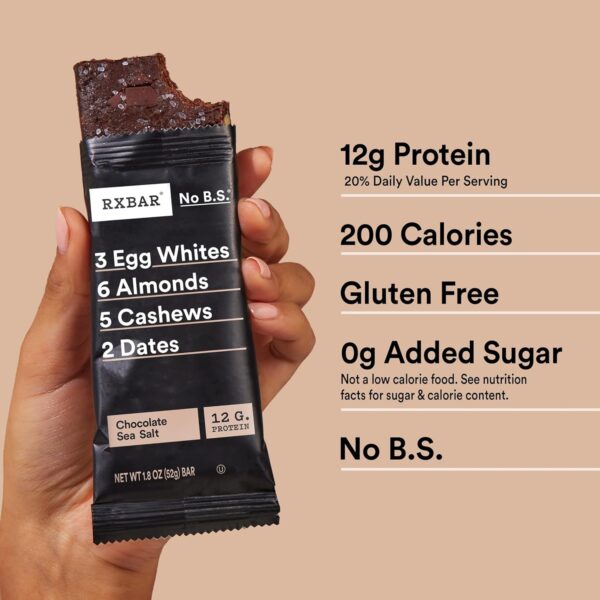 RXBAR Protein Bars, Protein Snack, Snack Bars, Chocolate Sea Salt, 22oz Box (12 Bars) - Image 9