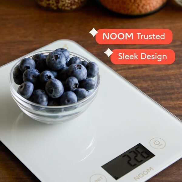 Noom Digital Kitchen Scale: Accurate Precision, LCD Display for Clarity, Stylish Black, Blue, or Off-White. Battery Included for Seamless Operation. (Black) - Image 6