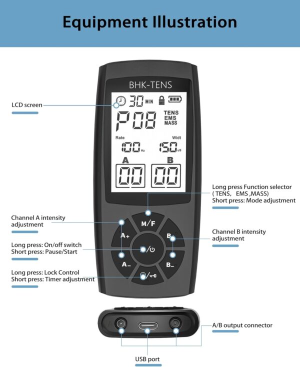 TENS Unit Muscle Stimulator for Pain Relief Therapy, 22 Modes EMS TENS Machine, Electronic Muscle Relaxer for Shoulder Pain Relief, Back Pain, Shoulder Neck Pain Relief - Image 8