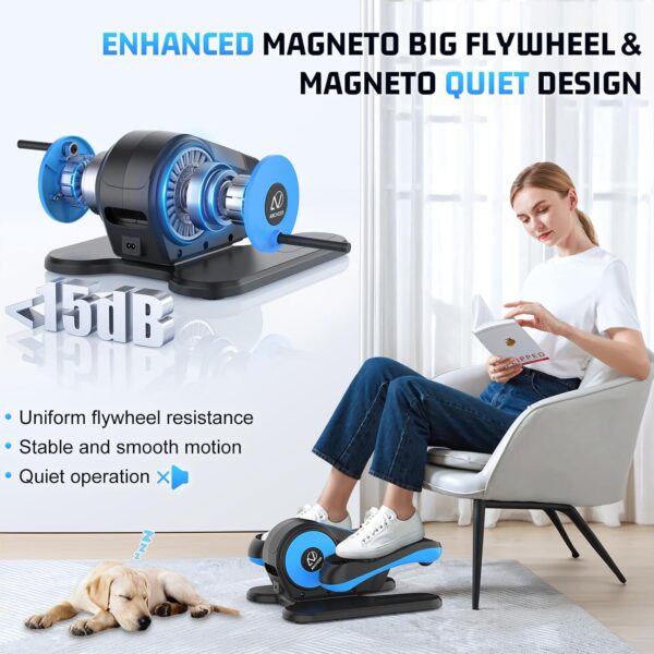 ANCHEER Under Desk Elliptical, Electric Leg Exerciser While Sitting for Seniors, Fully Assembled Motorized Ellipse Leg Exerciser Seated Elliptical Machine with 12 Adjustable Speeds - Image 3