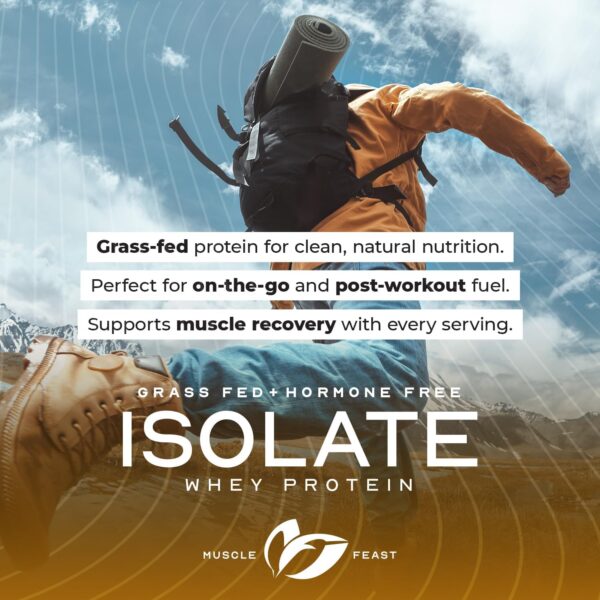 Muscle Feast Grass-Fed Whey Protein Isolate, All Natural Hormone Free Pasture Raised, Unflavored, 5lb - Image 8