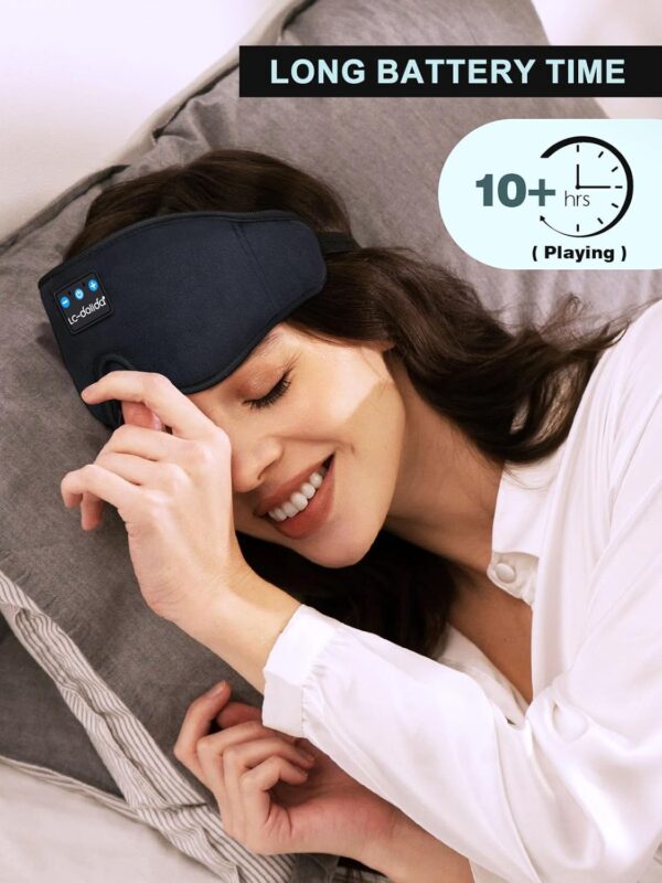 LC-dolida Sleep Headphones, 3D Sleep Mask Bluetooth Wireless Music Eye Mask, Sleeping Headphones for Side Sleepers Sleep Mask with Bluetooth Headphones Ultra-Thin Stereo Speakers Perfect for Sleeping - Image 5