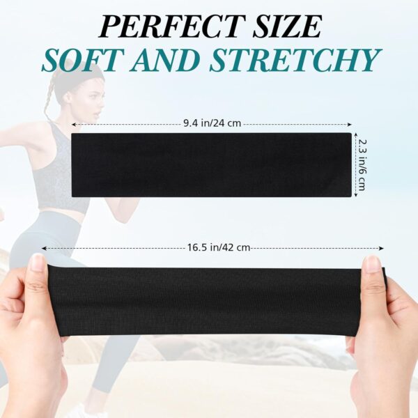 Headbands for Women Non Slip, Stretchy Sweat Headband for Workout Yoga Running, Head Bands for Women's Hair - 8 Pack - Image 3