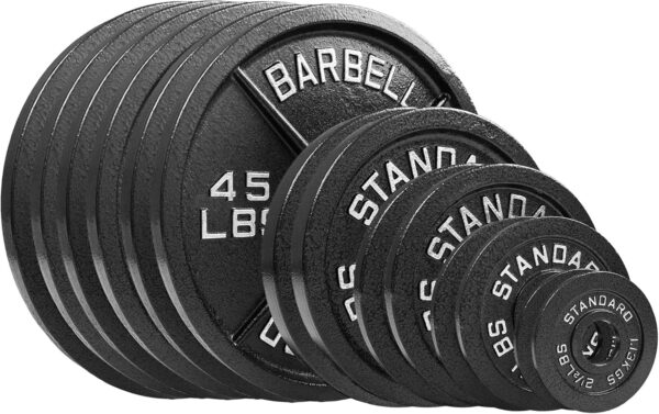 Steel Olympic Plates 355lb Set - Olympic Standard Premium Coated 2.5lb, 5lb, 10lb, 25lb, and 3x 45lb Pairs for Weight Lifting Powerlifting - Image 2