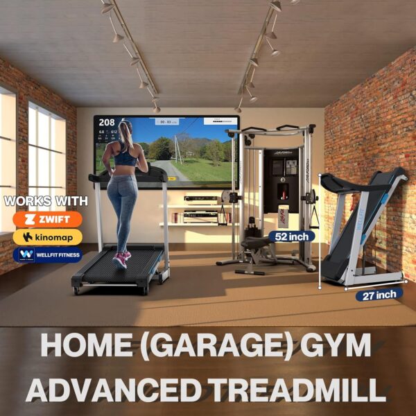 WELLFIT Foldable Heavyduty Treadmills for Home, 4.0HP Treadmill for 400lb+ Weight Capacity 6.5ft+, 95% Assembled, Treadmill with Adjustable Handle, LED Console, 45*18" Large Area, 15 Automatic Incline - Image 7