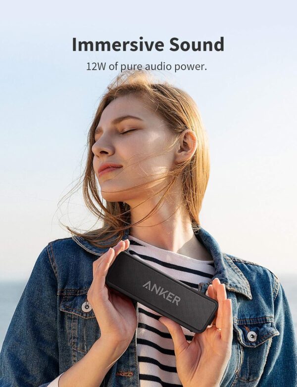 Anker Soundcore 2 Portable Bluetooth Speaker with Stereo Sound, Bluetooth 5, Bassup, IPX7 Waterproof, 24-Hour Playtime, Wireless Stereo Pairing, Speaker for Home, Outdoors, Travel - Image 5