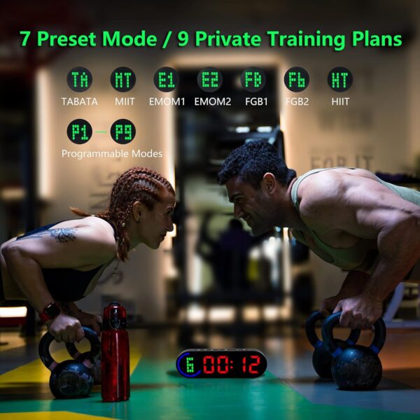 Portable Gym Timer for Home Gym Interval Timer for Workout with Time Progress Bar/Rounds, Workout Clock for Boxing HIIT Tabata Emom Fitness Rechargeable Battery Powered… - Image 5