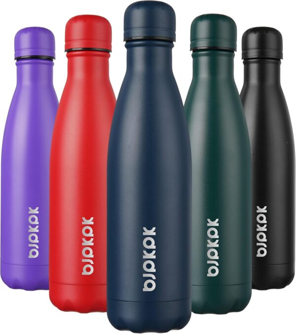 BJPKPK 17oz Insulated Stainless Steel Water Bottles,Sports Water Bottles Keep Cold for 24 Hours and Hot for 12 Hours,BPA Free for Travel,Navy blue - Image 2