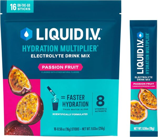 Liquid I.V.® Hydration Multiplier - Passion Fruit | Electrolyte Powder Drink Mix | 1 Pack (16 Servings) - Image 2