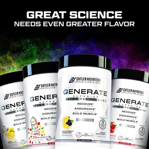 Generate EAA and BCAA Powder: Best Post Workout Recovery Drink and Branched Chain Amino Acids Supplement with Essential Amino Acids, 5g BCAAs, 2g EAAs | BlackBerry Lemonade, 30 Servings - Image 5