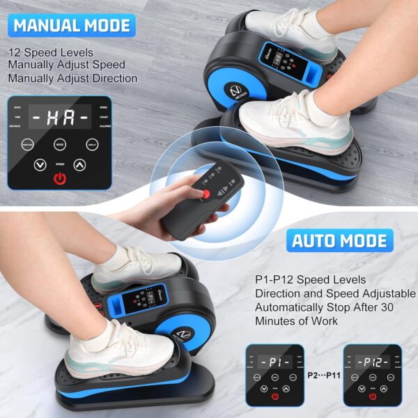 ANCHEER Under Desk Elliptical, Electric Leg Exerciser While Sitting for Seniors, Fully Assembled Motorized Ellipse Leg Exerciser Seated Elliptical Machine with 12 Adjustable Speeds - Image 6
