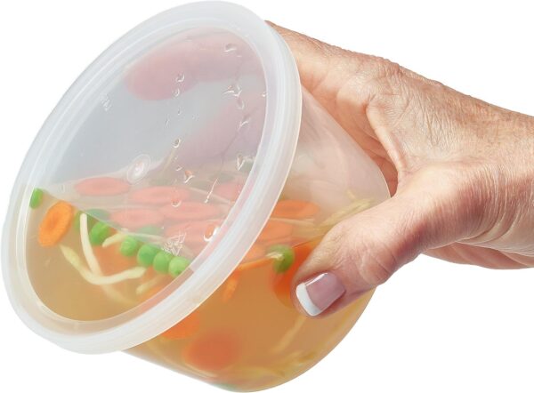 DuraHome Food Storage Containers with Lids 8oz, 16oz, 32oz Freezer Deli Cups Combo Pack, 70 Sets BPA-Free Leakproof Round Clear Takeout Container Meal Prep Microwavable (70 Sets - Mixed sizes) - Image 4