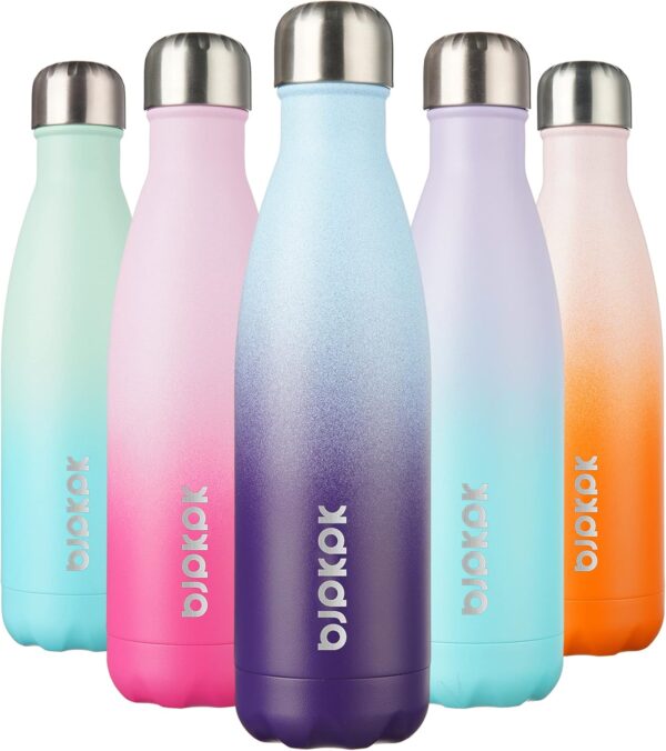 BJPKPK 17oz Insulated Stainless Steel Water Bottles,Sports Water Bottles Keep Cold for 24 Hours and Hot for 12 Hours,BPA Free for Travel,Ocean Dream - Image 2