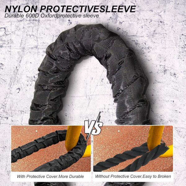 Battle Rope Battle Ropes for Exercise Workout Rope Exercise Rope Battle Ropes for Home Gym Heavy Ropes for Exercise Training Ropes for Working Out Weighted Workout Rope Exercise Workout Equipment - Image 3