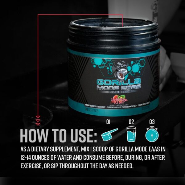 Gorilla Mind Essential Amino Acids to Support Muscle Building, Enhanced Recovery, and Protein Synthesis,Use Before, During, or After Your Workout, 453 Grams (Jungle Juice) - Image 6