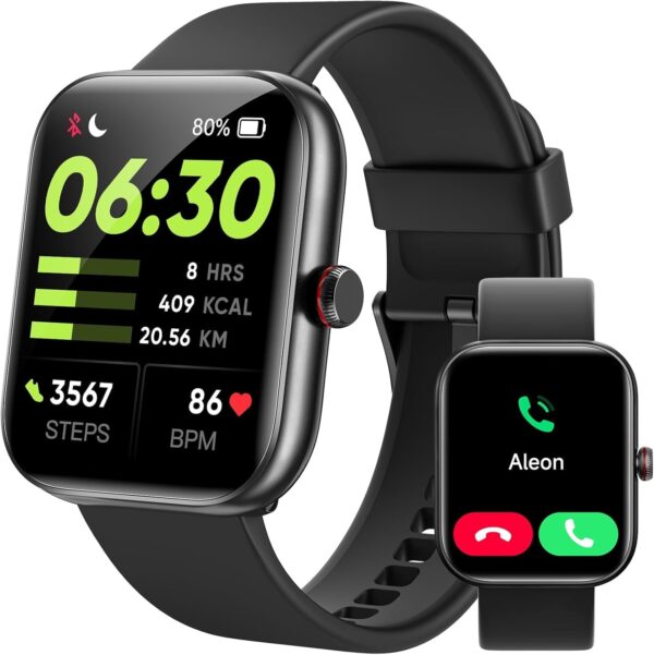 Fitness Tracker- [Alexa Built-in & Answer/Make Calls], 1.91" Smart Watch with Heart Rate/Blood Oxygen/Sleep Monitor, Step Counter Fitness Watch with 100 Sports Modes, IP68 Waterproof for iOS Android - Image 2