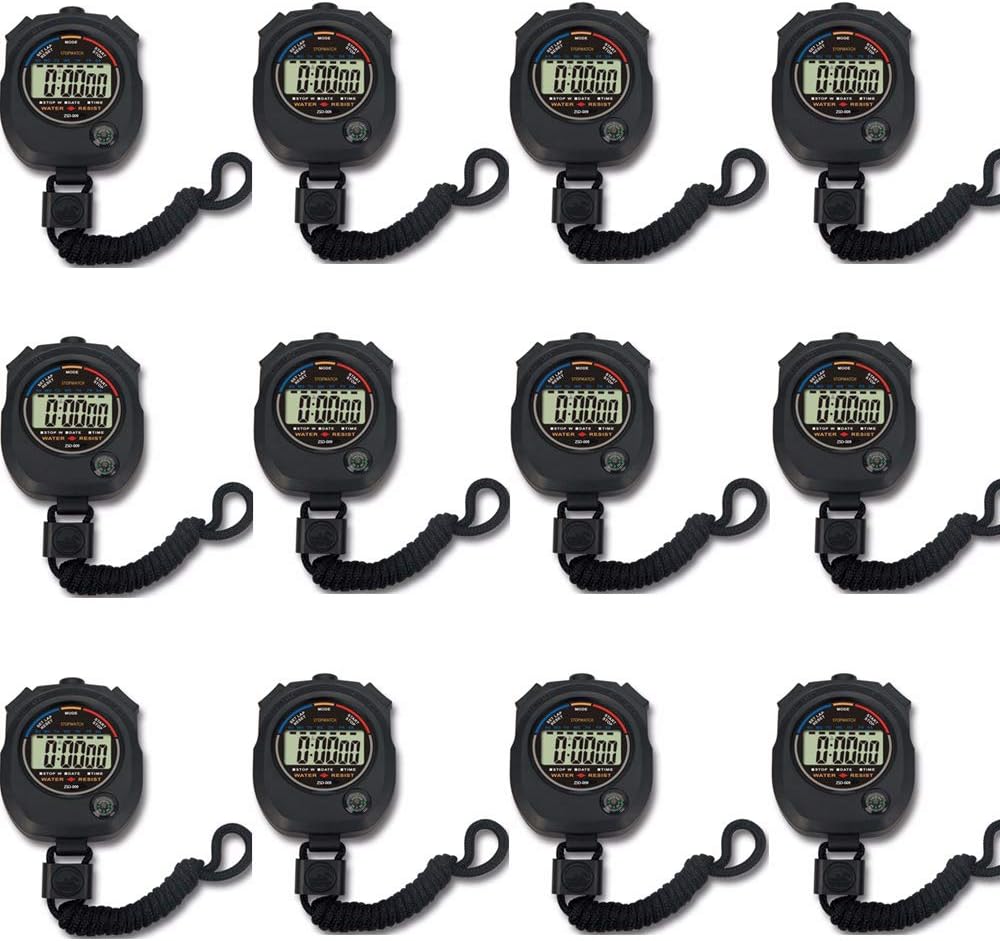 12 pack Multi-function Electronic Digital Sport Stopwatch Timer, Large Display with Date Time and Alarm Function,suitable for Sports Coaches Fitness Coaches and Referees - Image 2