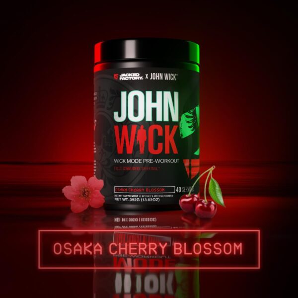 Jacked Factory X John Wick - Wick Mode Pre Workout Powder - Intense Energy, Battle-Ready Focus, Unstoppable Commitment, and Sheer Will - 40 Servings, Osaka Cherry Blossom - Image 3