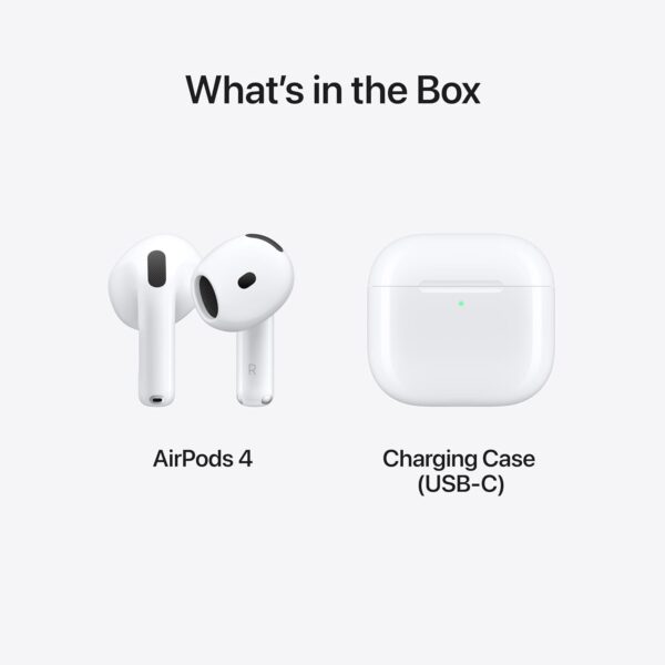 Apple AirPods 4 Wireless Earbuds, Bluetooth Headphones, Personalized Spatial Audio, Sweat and Water Resistant, USB-C Charging Case, H2 Chip, Up to 30 Hours of Battery Life, Effortless Setup for iPhone - Image 7