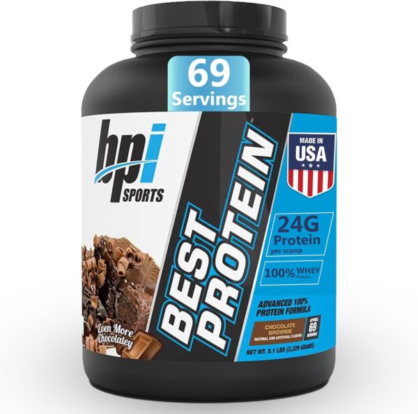 BPI Sports Best Protein – 100% Whey Protein Powder – Muscle Growth, Recovery, Meal Replacement – No Fillers, Gluten Free – Best Protein Powder for Men & Women | Chocolate Brownie – 5.1 Pounds - Image 2