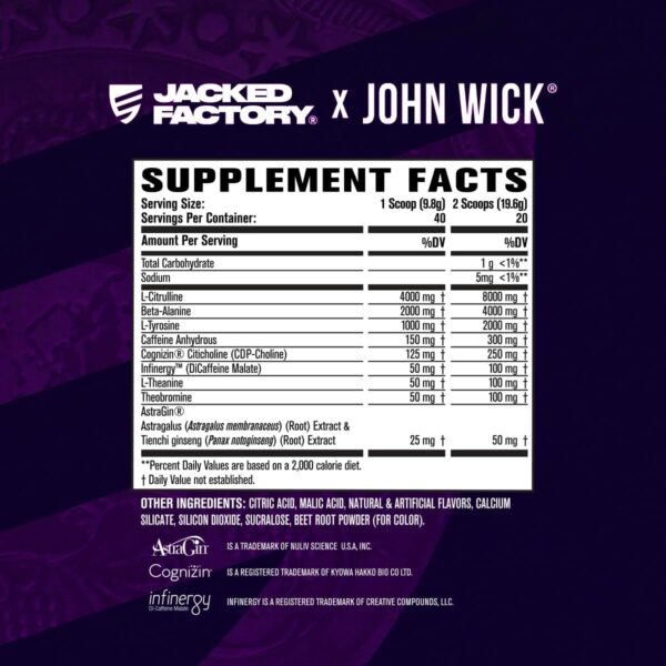 Jacked Factory X John Wick - Wick Mode Pre Workout Powder - Intense Energy, Battle-Ready Focus, Unstoppable Commitment, and Sheer Will - 40 Servings, Osaka Cherry Blossom - Image 6