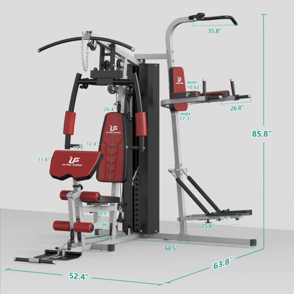 Multifunctional Home Gym Equipment Workout Station with Pulley System, Arm, and Leg Developer for Full Body Training - Image 7