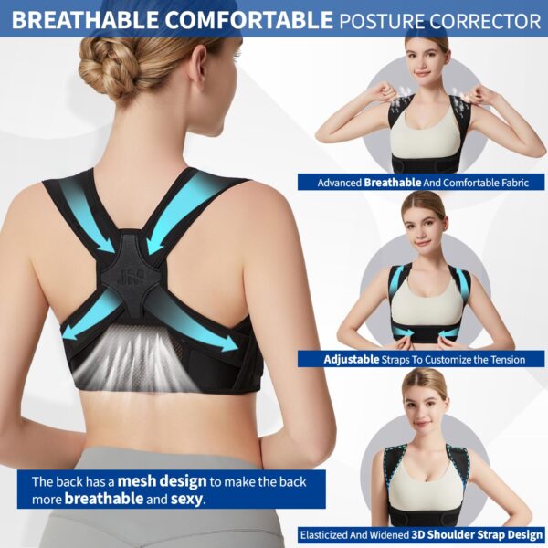 Posture Corrector for Back Support: Adjustable Shoulder Posture Brace for Men and Women (Small/Medium) - Image 5