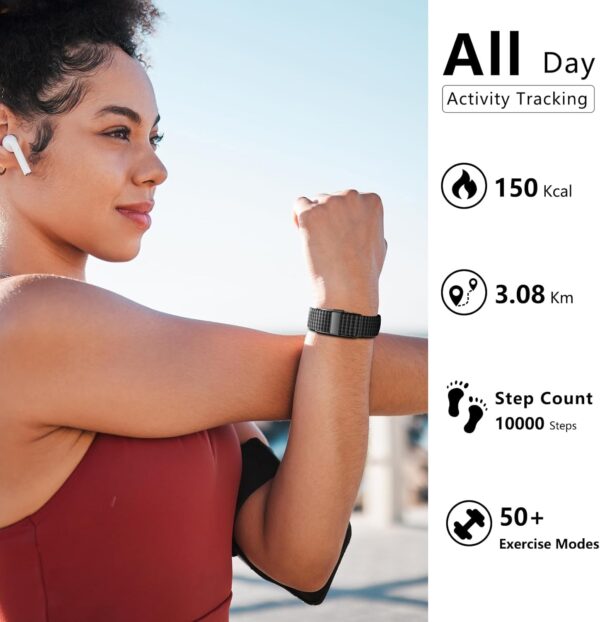 IAMJOY Smart Health Wristband, Wearable Activity & Fitness Tracker for Multi-Sport Mode, All-Day Automatic Continuous Monitoring of Health Data, Improve Sleep, Stress & Wellness, with Free App, Black - Image 5