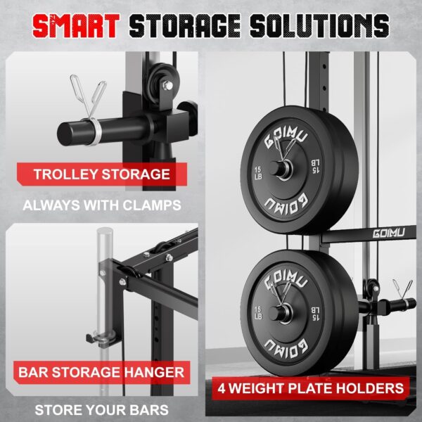 R1-V4 Power Cage Rack, 2000LB Squat Rack with Cable Crossover System, Multi-Function Weight Cage, Home Gym Workout Machine with More Training Attachments - Image 7