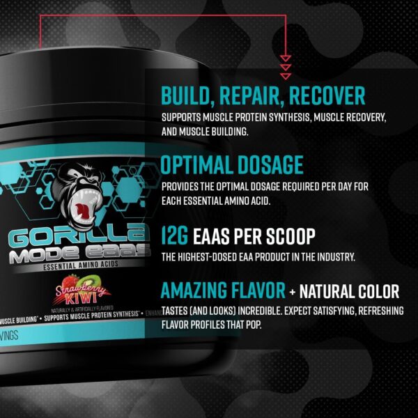 Gorilla Mind Essential Amino Acids to Support Muscle Building, Enhanced Recovery, and Protein Synthesis,Use Before, During, or After Your Workout, 453 Grams (Jungle Juice) - Image 5